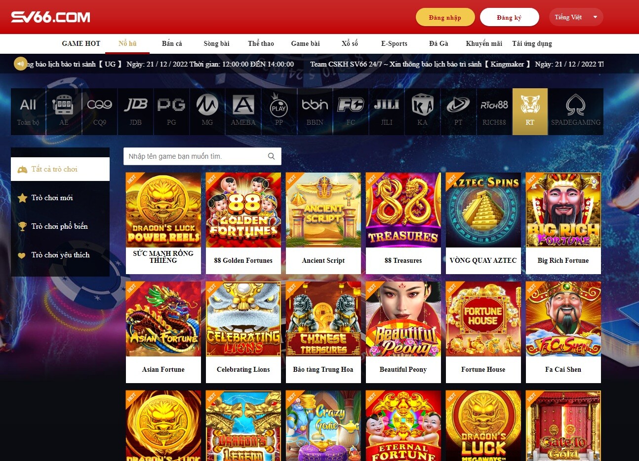 Celebrating Lions SV66– nổ hũ với giao diện long vương hấp dẫn 7 Hàng loạt game hấp dẫn tại Red Tiger Gaming