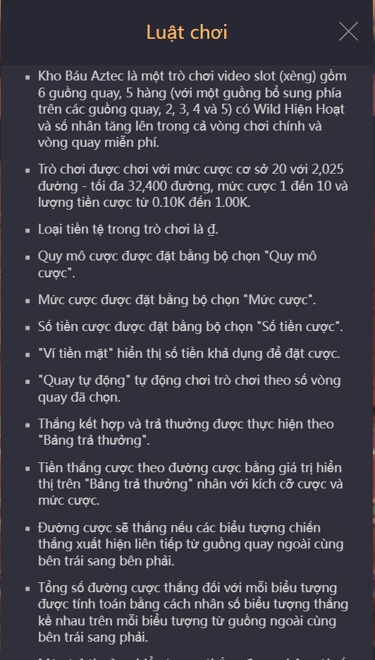 Treasures of Aztec SV66 - Hướng dẫn cách chơi game chi tiết 9 Hướng dẫn các bước chơi game Treasures of Aztec