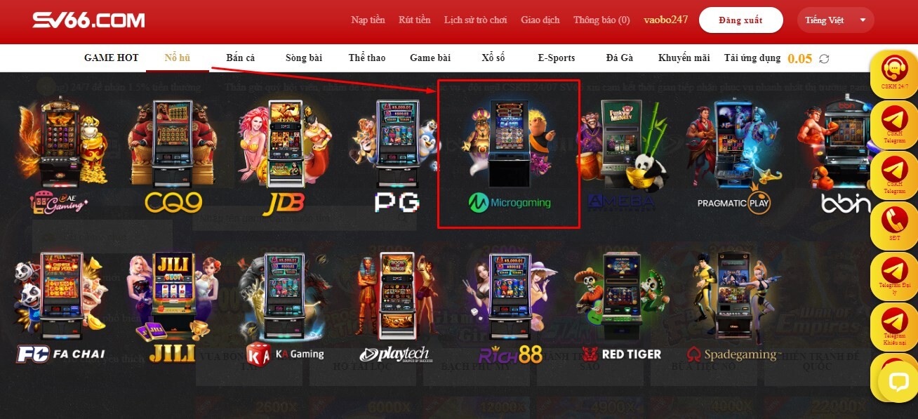 Hướng dẫn chơi game Liên kết siêu việt Apollo SV66 chi tiết 6 Microgaming SV66 là sảnh nổi bật nhữnga sản phẩm game slot trực tuyến