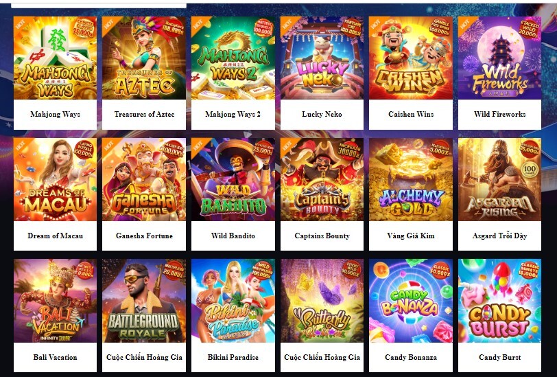 Dream of Macau SV66 – Game nổ hũ đẳng cấp thời thượng 9 Sảnh PG Gaming có những trò chơi gì?