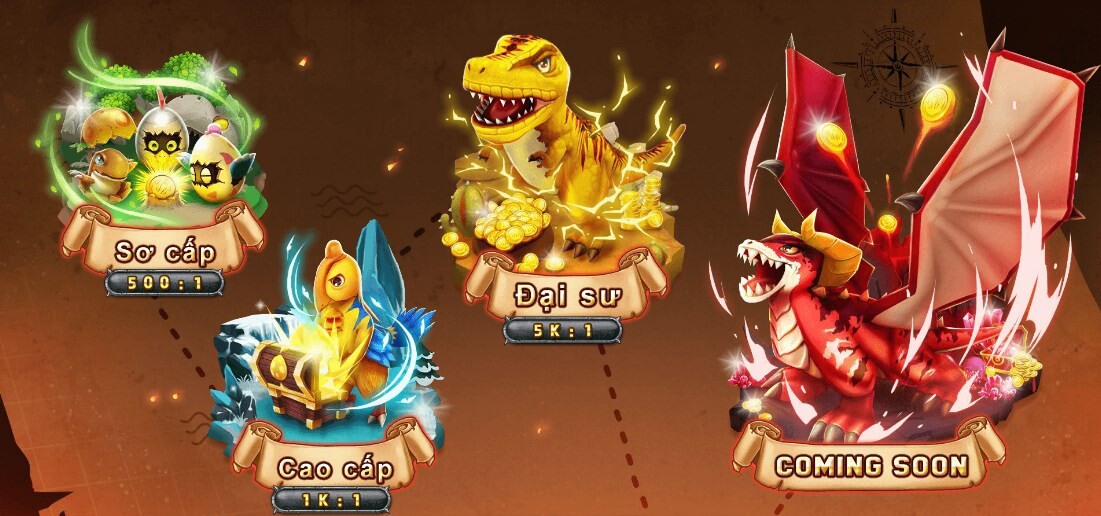 Luật chơi game bắn cá Truyền thuyết Săn Rồng SV66 7 Truyền thuyết Săn Rồng SV66 có 3 phòng chơi cho người chơi lựa chọn