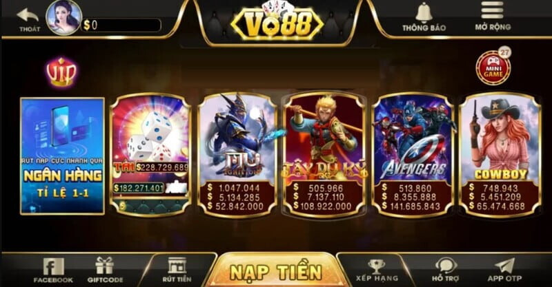 VO88 Club - Tân binh trong làng game cược đổi thưởng online 6 VO88 Club xây dựng hệ thống giải trí đa dạng phục vụ thành viên