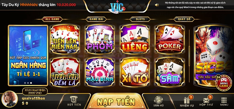 Vic99 Win - Cổng game nổ hũ đổi thưởng uy tín số 1 8 Cổng game Vic99 Win có nhiều tựa game hấp dẫn với tỷ lệ trả thưởng cao