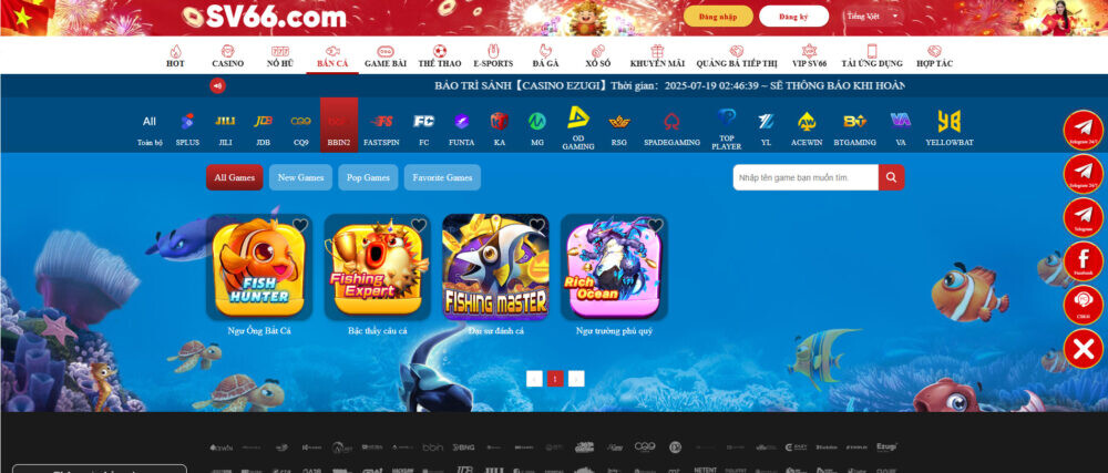 Tải Xu Vàng 777 iOS, Android, APK, PC - Game bắn cá đổi thưởng 3D 17 SV66 hợp tác với rất nhiều nhà phát hành game bắn cá đổi thưởng hàng đầu thế giới